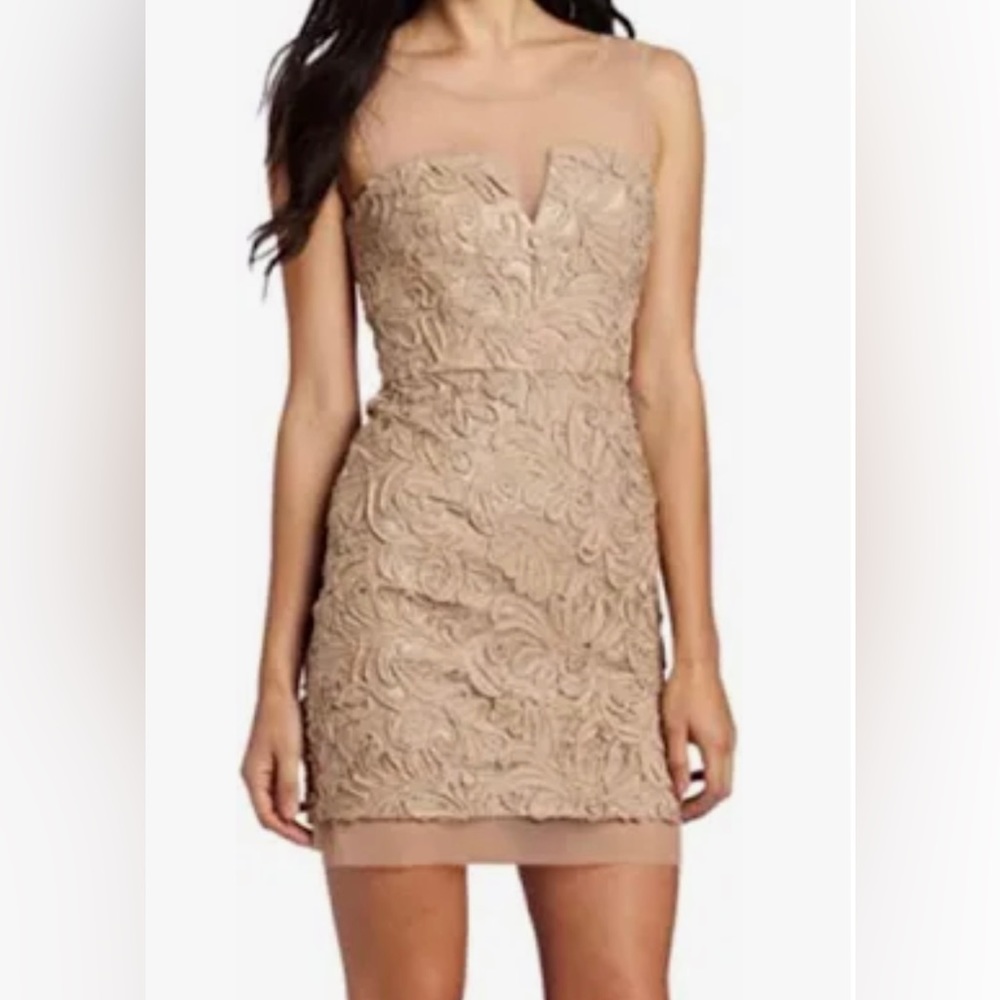 Beautiful champagne colored cocktail dress. Size 6 BCBG “Abigail”